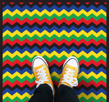 Lively Zigzag Element geometric vinyl rug - TenStickers