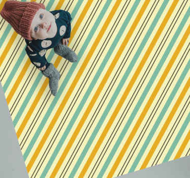 빈티지 대각선 패턴 사각 비닐 깔개 - TenStickers