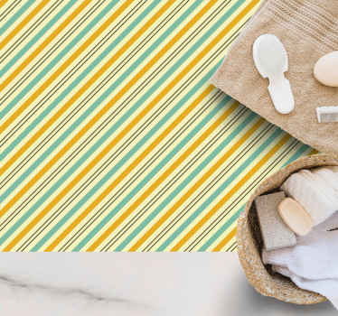 Diagonalt stribet mønster stribede vinyl tæppe - TenStickers