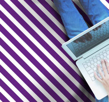 Lilla stribet mønster stribede vinyl tæppe - TenStickers