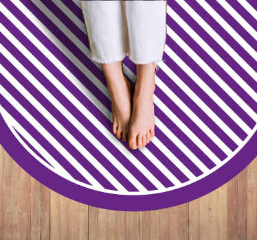Alfombra vinílica rayas círculo de líneas moradas - TenVinilo