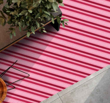 Lyserødt stribet mønster stribede vinyl tæppe - TenStickers