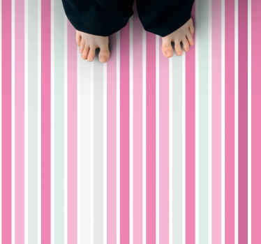 Lyserød stribet sofistikering stribede vinyl tæppe - TenStickers