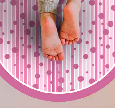 Lyserødt stribet motiv stribede vinyl tæppe - TenStickers