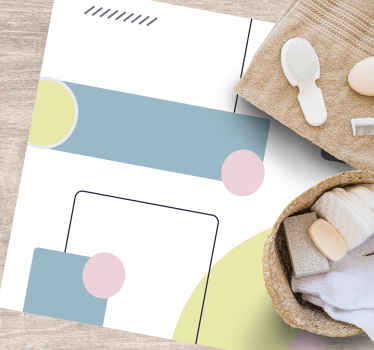 παστέλ γεωμετρικό υπόβαθρο τετράγωνο χαλί βινυλίου - TenStickers