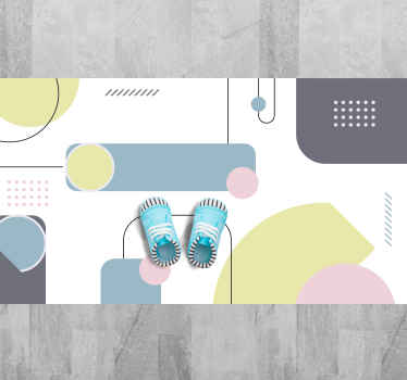 Pastel geometrical background rectangular rug - TenStickers