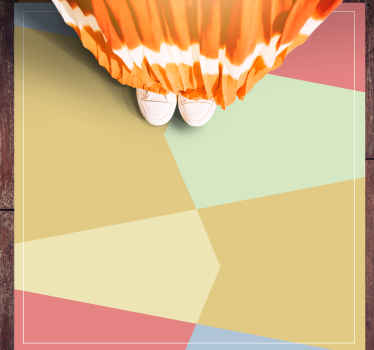 Kwadratowy dywan winylowy Pastelowy geometryczny blok kolorów - TenStickers