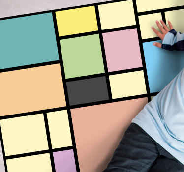 Vibrant Geometry geometric vinyl rug - TenStickers