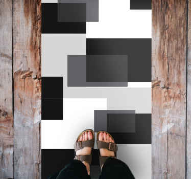 Monochrome Abstract Blocks minimalistic rug - TenStickers