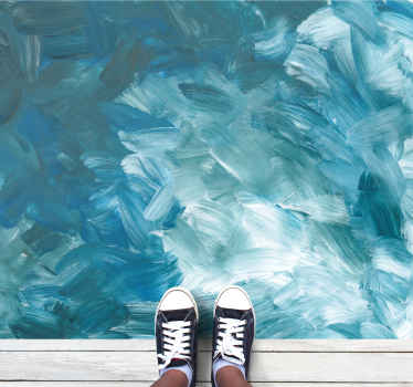 Morski potezi čopiča minimalistična vinilna preproga - TenStickers