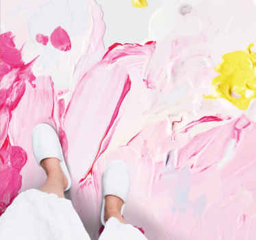 Alfombra vinilo cuadrada Trazo de pincel acrílico colorido - TenVinilo