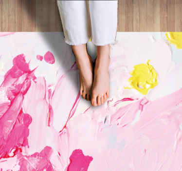 Abstrakte blomsterfarver natur vinyl tæppe - TenStickers