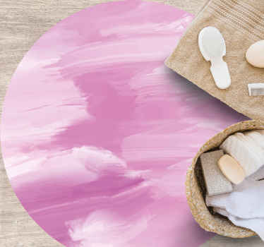 Pastel lilla oliemaleri cirkulært tæppe - TenStickers