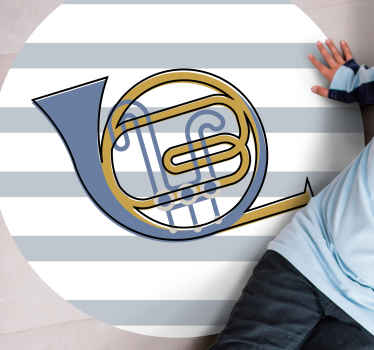 Alfombras vinílicas modernas Diseño de arte de línea de cuerno fr - TenVinilo