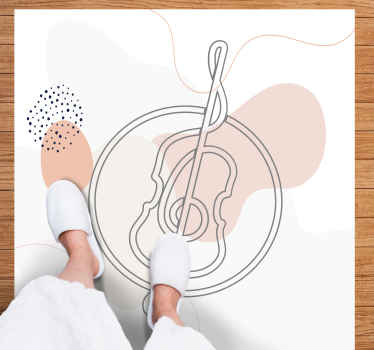 Alfombra vinílica moderna esquema de nota musical - TenVinilo