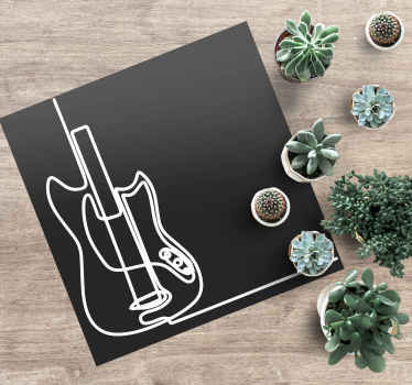 Alfombras vinílicas modernas Diseño minimalista de guitarra eléct - TenVinilo