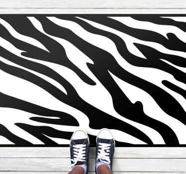 Classic zebra print background rectangular rug - TenStickers
