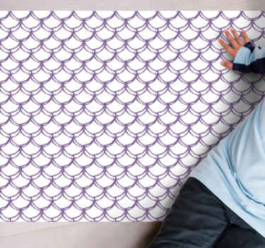 Alfombra vinílica imitación patrón morado festoneado - TenVinilo