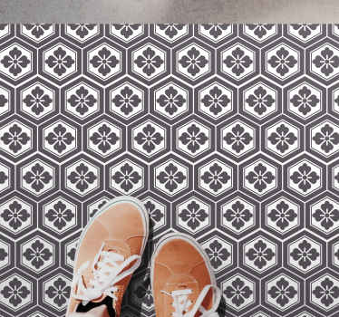 Tapis vinyle marbre motif hexagonal élégant - TenStickers