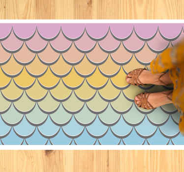 乙烯基地毯 彩色鳞片图案 - TenStickers
