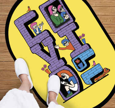 Tapete vinílico criança personagens da covid ficando em casa - TenStickers