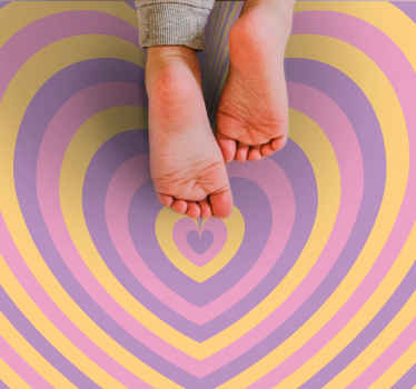 Alfombras vinílicas modernas Corazón maravilloso psicodélico - TenVinilo