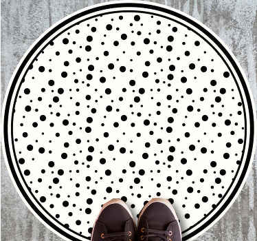 Black polka dots minimalistic rug - TenStickers