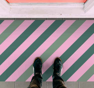 χαλί εισόδου διαγώνιες ροζ ρίγες - TenStickers