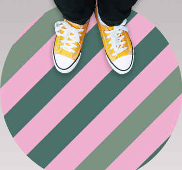 Pasztell rózsaszín és zöld színű tömb körkörös szőnyeg - TenStickers