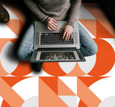 Alfombra vinílica geométrica motivo geométrico retro - TenVinilo