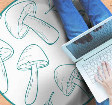 Motiv af svampeblade natur vinyl tæppe - TenStickers