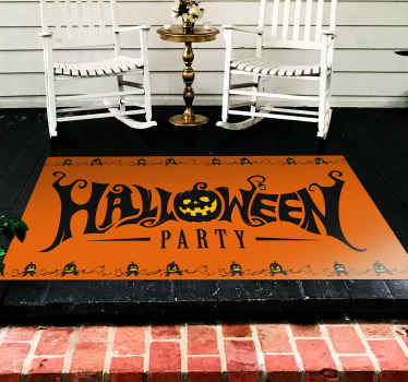 Alfombra vinilo salón fiesta Hallowen naranja - TenVinilo