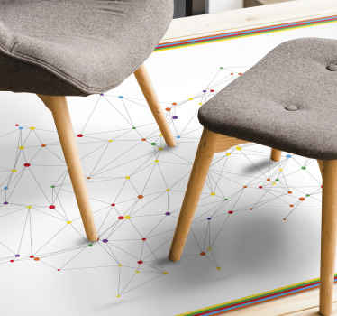 Colorful connected dots modern vinyl rug - TenStickers