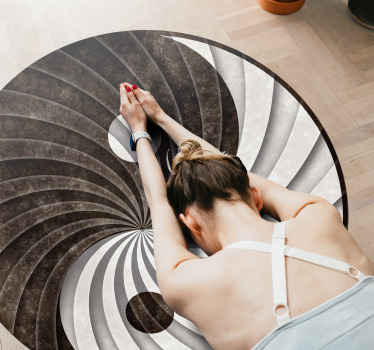 Alfombra vinílica redonda ying y yang - TenVinilo