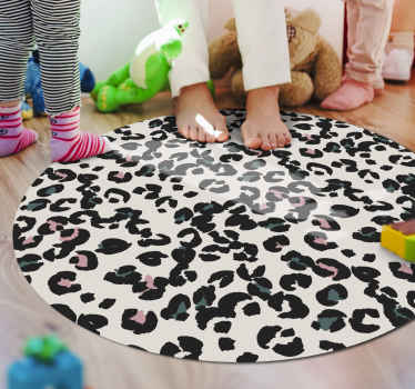 Alfombra vinílica animal print patrón de manchas de leopardo - TenVinilo