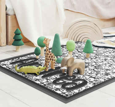 Személyre szabott pandák Vinil szőnyeg nevekkel - TenStickers