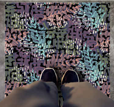 šareni originalni prskani cvjetni vinilni tepih - TenStickers