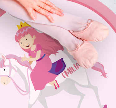 Drugi vinil podovi prilagođena princeza na jednorogu - TenStickers