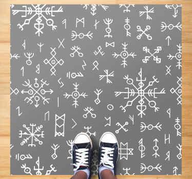Vinyl Teppich nordisch geometrisches symbolmuster - TenStickers