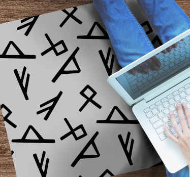 şık siyah şekiller geometrik pvc halı - TenStickers