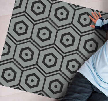 Hexagon Patterns geometric vinyl rug - TenStickers