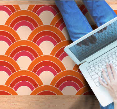 Alfombra vinílica geométrica patrones arqueados coloridos - TenVinilo