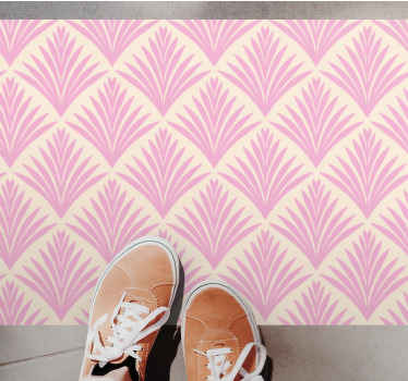 Stílusos rózsaszín minta vinil szőnyeg virágok és növények - TenStickers