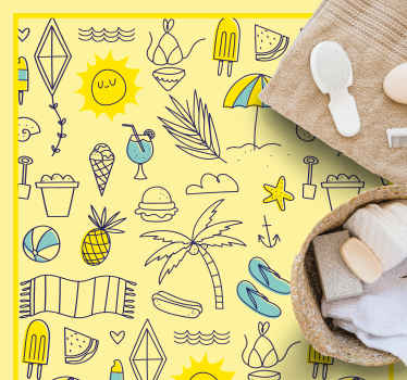 Sunny Beach Vibes event vinyl rug - TenStickers