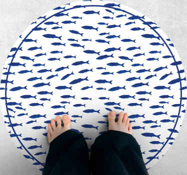 SCHOOL OF FISH animal print vinyl rug - TenStickers
