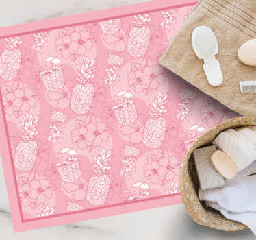 χειροποίητο ροζ καλοκαιρινό μοτίβο μοντέρνο χαλί - TenStickers