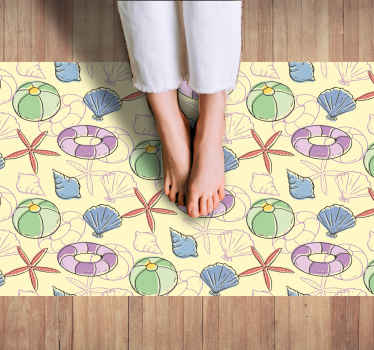 καλοκαιρινά είδη πολύχρωμο μοτίβο μοντέρνο χαλί - TenStickers