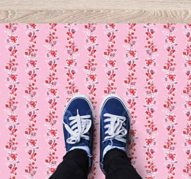 ανθισμένο κήπο floral κάθετες ρίγες χαλί - TenStickers