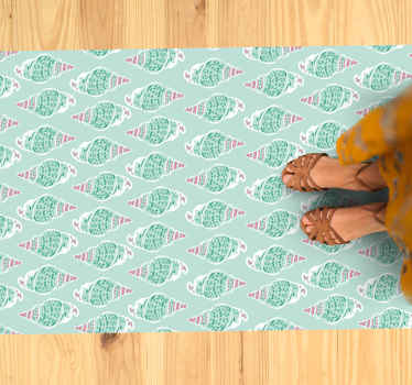 Tapis vinyle salle de bain concept de coquillage vert - TenStickers