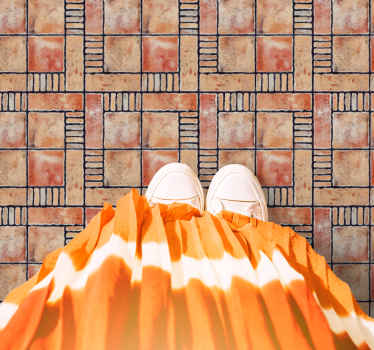 CROSS-HATCHED PATTERNS tile vinyl carpet - TenStickers